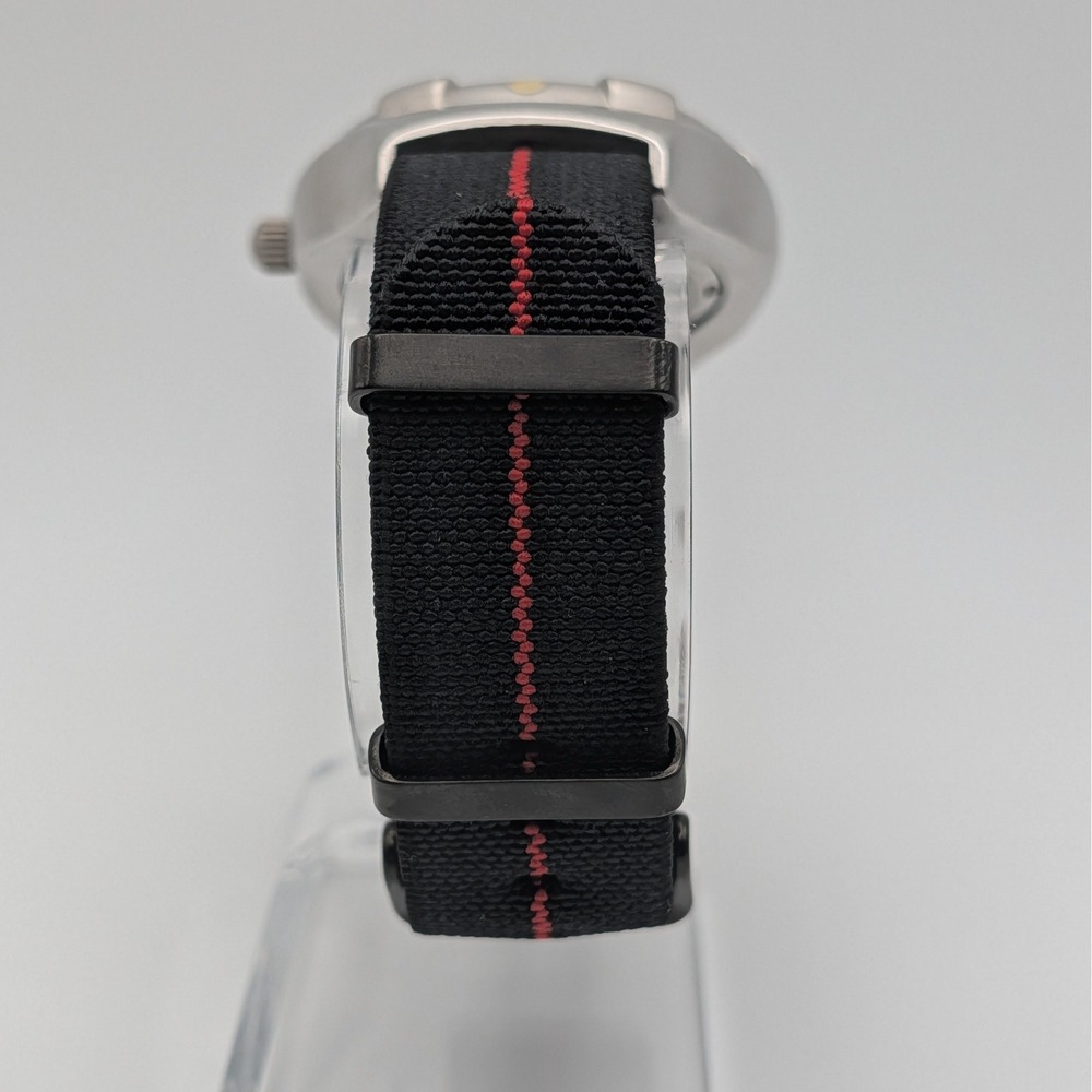 Benrus W1512 Quartz Diver Style Watch Black Dial NATO Strap 43mm Date Lume - Picture 6 of 10